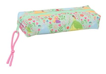 PRINCESAS DISNEY BLOOM - Trousse rectangulaire pour enfant, idéale pour les enfants d'âge scolaire, confortable et polyvalente, qualité et résistance, 22 x 7 x 40 cm, Vert d'eau/rose clair, M,