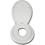 Woltu - Abattant wc en plastique avec siège intégré de l'enfant, Couvercle de toilette Softclose, Charnière inoxyble, Blanc