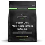 Protein Works - Vegan Diet Meal Replacement Extreme | Plant Based Meal Replacement Shake | Added Vitamins | Aids Weight Loss | 16 Servings | Banana Smooth | 1kg