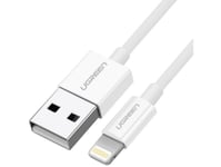 Ugreen Cable Usb 2.0 A Lightning 2M, 5V/2.4A Iphone 7 / 7Plus / 6S/ 6 / 6 Plus, Iphone 5S/5C/5, Ipad Mini/Mini 2, Ipad, 1 M, Lightning, Usb A, Hankjønn, Hankjønn, Hvit