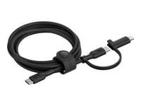 Belkin Boostcharge Pro 2-In-1 - Usb-Kabel - 24 Pin Usb-C (Hann) Til 24 Pin Usb-C, Lightning (Hann) - Usb 2.0 - 1.5 M - Hurtiglading Opptil 60W, Up To 480 Mbps - Svart