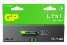 GP Ultra Plus Alkaline AAA-batteri  24AUP/LR03  10-pakk