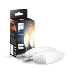 Philips Hue New White Ambiance Smart Light Bulb 2 Pack [E14 Small Edison Screw] Works with Alexa, Google Assistant and Apple Homekit. for Indoor Home Lighting, Livingroom and Bedroom.