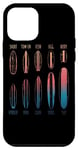 Coque pour iPhone 12 mini Portefeuille de Surfeurs Surfboards Vagues Surfing Boy Girl