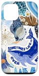 iPhone 12/12 Pro Blue Whale Cute Ocean Animal & Flower Floral Collage Case