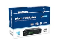 EDISION Picco T265 Plus Récepteur Terrestre TNT DVBT2 et par Câble DVBC, H.265 HEVC FTA Haute définition,PVR,USB,HDMI,SCART,Capteur IR,Prend en Charge USB WiFi,IR Télécommande Universelle 2en1