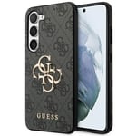 Phone Case Galaxy S24 Guess Gray Logo Gold Faux Leather