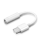 PRENDELUZ Adaptateur Audio Type C vers Jack 3,5 mm Blanc Compatible avec iPhone 15 Pro Max/15 Pro/15/Samsung S23/23+/S22/A53/Huawei P50/P40/Pro Mate50/Pixel 8