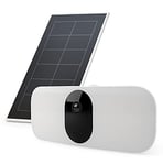 Arlo Floodlight Security Camera Outdoor + Solar Panel, Quality 2K HDR, 160° Wide Angle, Colour Night Vision, Ringing Alarm Siren, Up to 3000 Lumen, 2-Way Talk, Free Trial of Arlo Secure, White