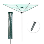 KCT 4 ARM ROTARY CLOTHES AIRER WITH COVER 50M DRYING AREA FOLDABLE WASHING LINE