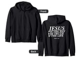 Jesus is The Way The Truth and The Life John 14:6 Back Print Zip Hoodie