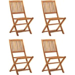 Maisonchic - Lot de 4 Chaises de jardin pliables Chaises d'extérieur Fauteuil de Jardin Bois d'acacia solide 79106