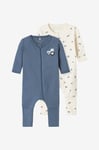 Name it baby - Pyjamas nbmNightsuit Zip FF Jet Tractor 2-pack - Flerfärgad