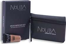 15 Set Nouba: Nouba, Eyebrow Brush + Nouba, Eyebrow Gel, 7 Ml + Textile Makeup Bag, Black For Women