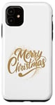 Coque pour iPhone 11 Joyeux Noël doré