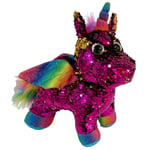 Licorne 30cm Avec Ailes Peluche Paillettes Réversible Fuchsia Girabrilla