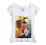 T-Shirt Femme Col Echancré Naruto Akatsuki Pain Manga Anime Japon Ninja