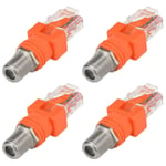 Koaxial till Ethernet-adapter, 4-pack Coax RF F hona till RJ45 hane-omvandlare för linjetestare