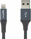 GRAY 4 INCH AmazonBasics MFi USB Cable for Apple iPhone iPad New