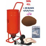 Equipement Express Sicoba - Sableuse Aérogommeuse mobile sur Roulettes 90lb 41kg + 20 Buses + Sac 20kg d'Abrasif Garnet 120A+ Mesh