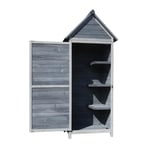 Rangement d'exterieur modele armoire de jardin en bois - Gris - 77 x 53 x 179 cm