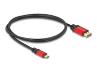 Delock - Adapterkabel - 24 Pin Usb-C (Hann) Til Displayport (Hann) - 1 M - 8K 30Hz Støtte, Støtte For Dp Alt-Modus, Hdr10-Støtte - Svart, Rød