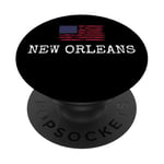 Drapeau de la Nouvelle-Orléans City USA Voyageant US America Town PopSockets PopGrip Adhésif