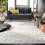 Safavieh Adirondack Collection Area Rug - 8' x 10', Ivory & Light Blue, Modern Diamond Distressed Design, Non-Shedding & Easy Care, Ideal for High Traffic Areas in Living Room, Bedroom (ADR131T)