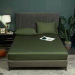 Luofanfei Bambou Drap Housse 140x200cm Vert Olive Bonnet 30 cm Unie Motif Drap de lit Lyocell Soie Drap-Housse 140 x 200cm Uni Lisse Respirant pour Matelas Épais,140 200