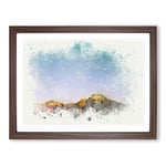 Isalo National Park In Madagascar In Abstract Modern Art Framed Wall Art Print, Ready to Hang Picture for Living Room Bedroom Home Office Décor, Walnut A2 (64 x 46 cm)