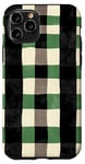 Coque pour iPhone 11 Pro Vert Pop Art rayé noir et blanc vichy Buffalo Check