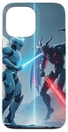 Coque pour iPhone 13 Pro Max Fantastique robot mignon combat de démons