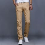 Chinos för Män Casual Byxor Khaki Khaki 38