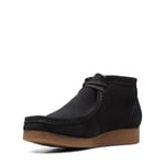 Clarks Shacre Wallabee Boot, Bottine Chukka Homme, Suede Noire, 42 EU