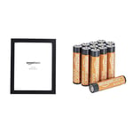 Amazon Basics Cadre Photo 20 x 25 cm Noir Lot de 5 & Lot de 12 Piles alcalines Type AAA 1,5 V 1340 mAh (Design Variable)