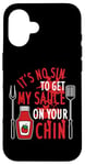 Coque pour iPhone 16 Barbecue humoristique It's No Sin To Get My Sauce On Your Chin