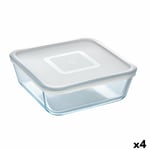 Square Lunch Box with Lid Pyrex Cook & Freeze 2 L 19 x 19 cm Transparent Sili