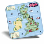 Awesome Fridge Magnet - Cute UK Map Britain United Kingdom Cool Gift #24352