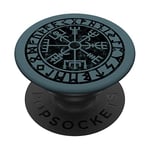 Vegvisir, Viking, rune circle, Nordic, symbol, Odin, Thor PopSockets Swappable PopGrip