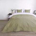 OHS Leaf Pinsonic Quilt Bedspread, Green Bed Throw Super King Size Blanket for Sofas Chairs Couches Lightweight Throw Spread Super Soft Comfy, 200 x 240cm