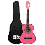 Mad About MA-CG09 Classical Guitar, 1/2 Size Pink Classic Guitar - Colourful Spanish Guitar with Carry Bag, Strap, Pick and Spare Strings