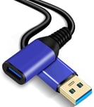 Câble d'extension USB 3.0 [1M, 2 pièces], câble USB mâle et femelle 5 Gbps câble d'extension USB 3.0 pour clé USB, hub USB, disque dur externe, clavier, souris, imprimante, caméscope, manette de jeu