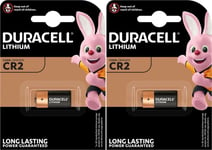 2 x Duracell CR2 3v High Power Lithium Batteries DLCR2 ELCR2 KCR2 Long Expiry