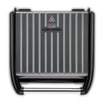 George Foreman Large Electric Steel Grill [Non stick, Healthy, Griddle, Toastie, Hot plate, Panini, BBQ, Energy saving, Vertical storage, Easy clean, Drip tray, Ready to cook light] Grey, 1850W 25051