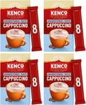 Coffee Multipack of 4X Kenco Unsweetened Cappuccino Instant Coffee Sachets 8 per