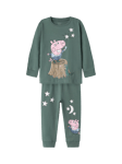 NAME IT Kids' George Pig Long Sleeve Pyjama Set, Dark Forest