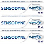 3 X Sensodyne Rapid Relief Toothpaste 75ml Sensitive Whitening Long Lasting