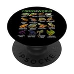 Frogs Of The World Love Frogs Herpetology Kids Boys Grenouille PopSockets PopGrip Adhésif