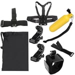 XIAODUAN-Accessory kit YKD-106 7 in 1 Chest Belt + Wrist Belt + Head Strap + Floating Bobber Monopod + Remote Wrist Belt + Carry Bag Set for GoPro NEW HERO /HERO7 /6/5 /4/3+ /3/2 /1 / SJ4000.