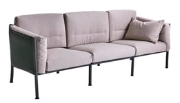 Brafab Delux 3-seters sofa Svart med teddy beige pute 